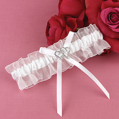 White Crystal All My Heart Garter