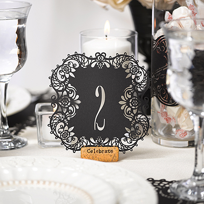 Black Laser Cut Table Number Cards 1-10