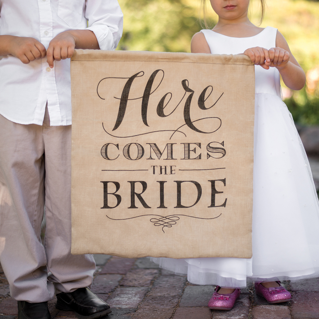 Rustic Here Comes the Bride Sign