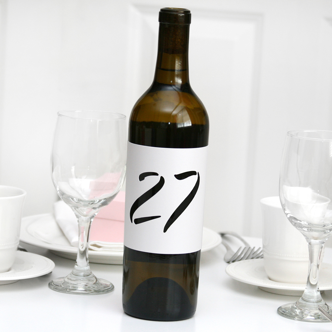 Wine Bottle Table Number Wraps