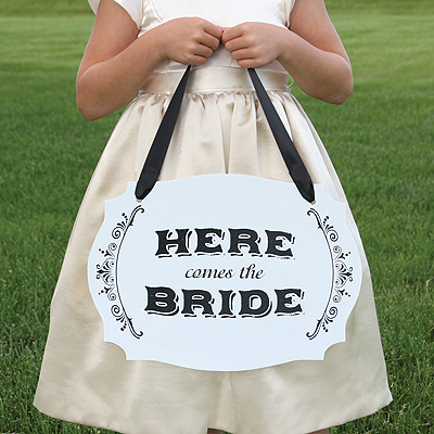 Here Comes the Bride Two Sided Sign