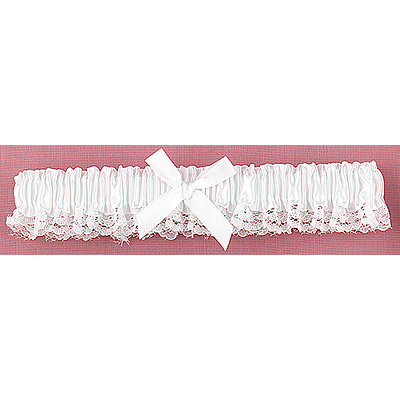 White Ribbon & Lace Garter
