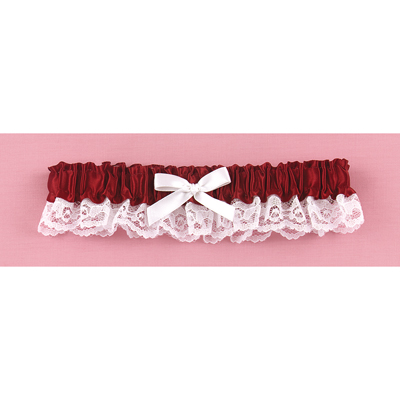 Merlot Ribbon & Lace Garter