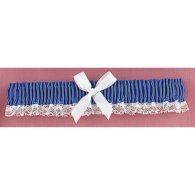 Royal Blue Ribbon & Lace Garter