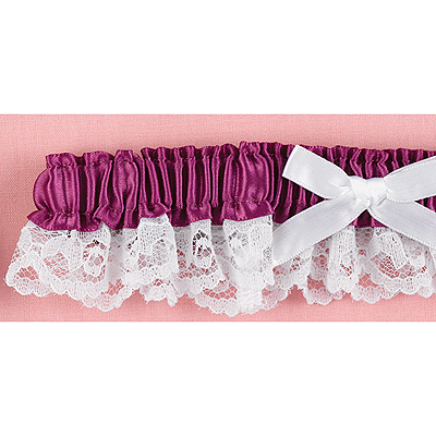 Purple Ribbon & Lace Garter