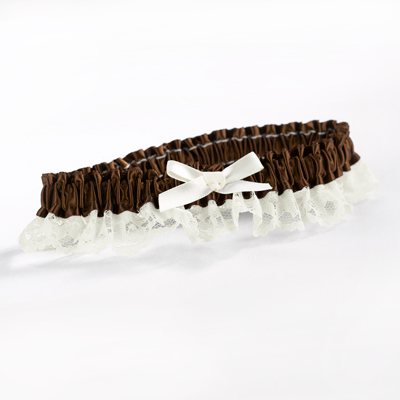 Espresso Ribbon & Lace Garter