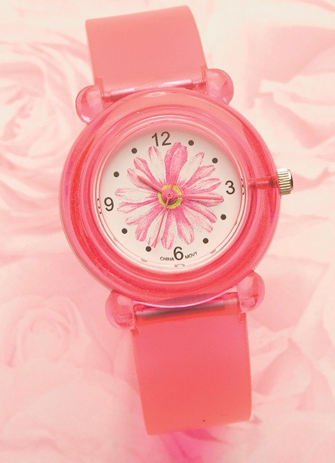 Pink Flower Girl Watch