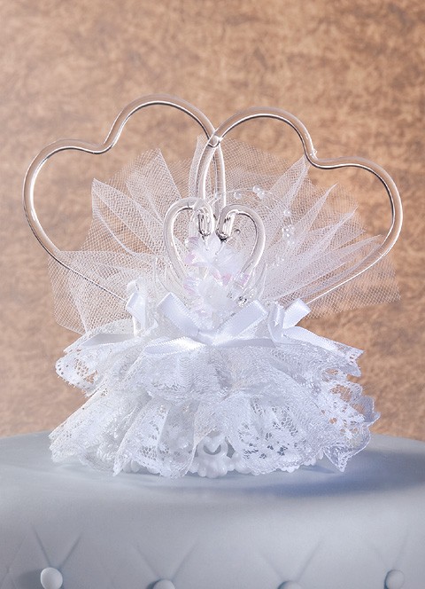 Double Glass Heart Cake Top