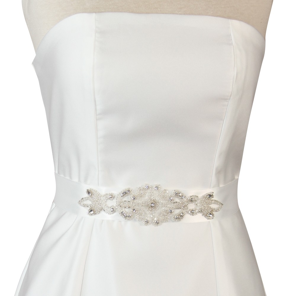 Adriana Bridal Sash -White
