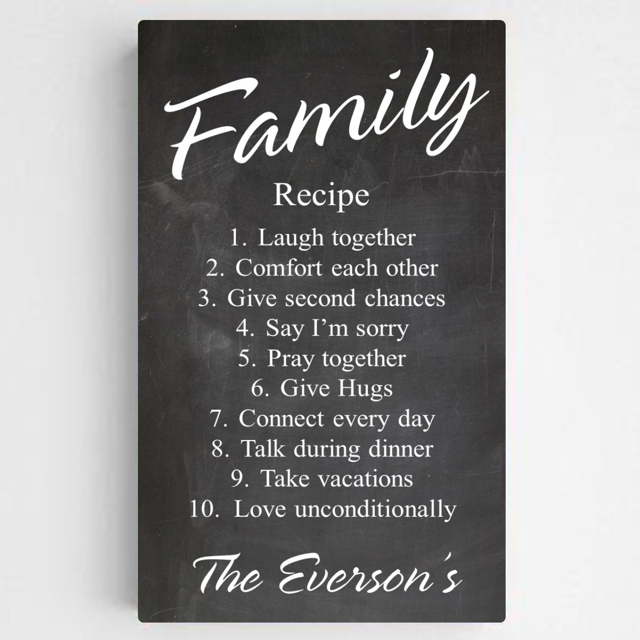 Personalized Family Recipe Canvas Sign-Chalkboard Background