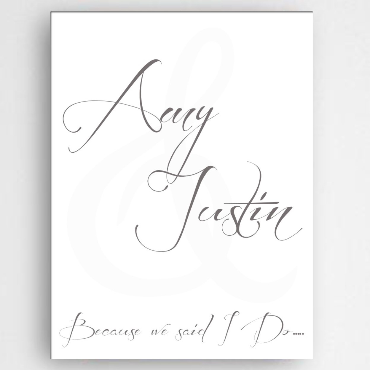Personalized Because We Said Love & Romance Canvas Sign