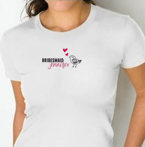 Personalized Fitted T-shirts for Bridesmaids (9 Available Designs)