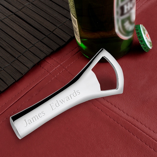 Personalized Silver Plated Bottle Opener