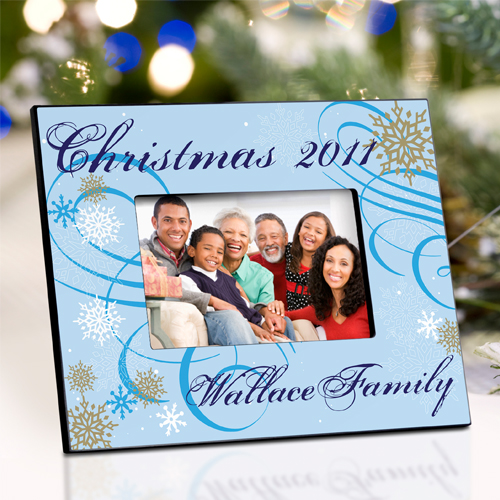 Personalized Dazzling Snowflakes Picture Frame