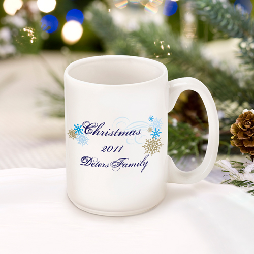 Personalized Dazzling Snowflakes Mug