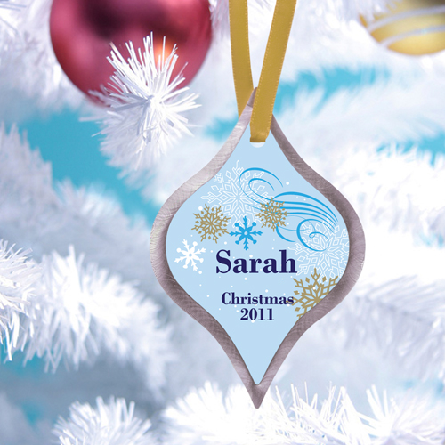 Personalized Dazzling Snowflakes Ornament