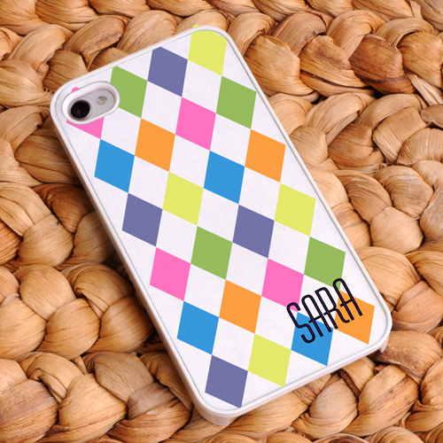 Personalized Pastel Diamonds iPhone Case