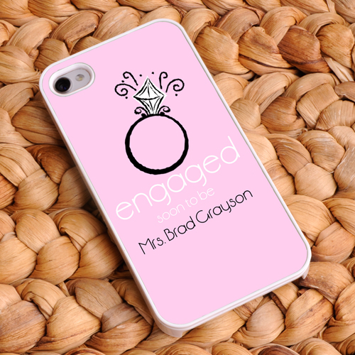 Personalized Engaged Bling Pink iPhone Case
