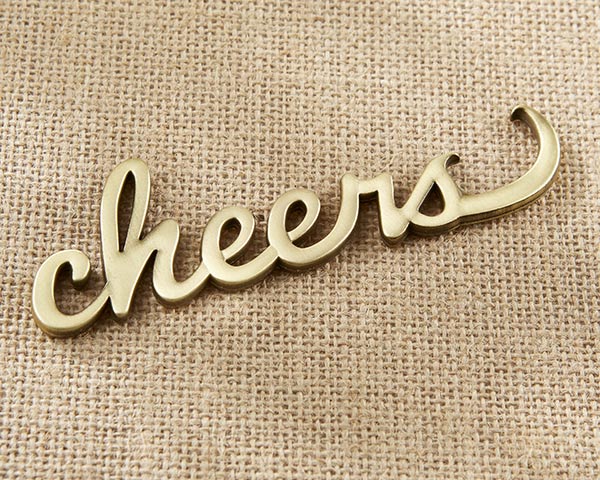 Cheers Antique Gold Bottle Opener