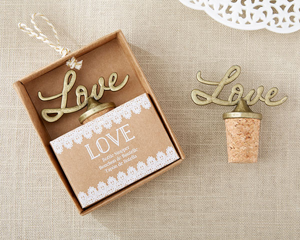 Love Antique Gold Bottle Stopper