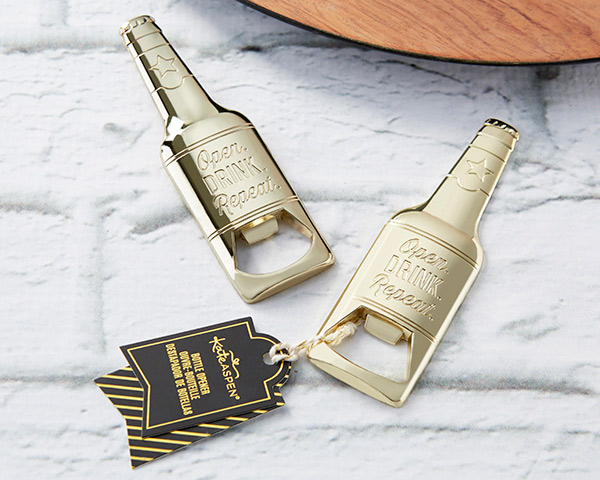 Gold Beer Shaped Bottle Opener