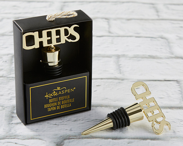 Cheers to You Gold Bottle Stopper