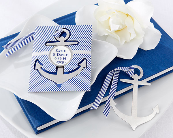"Anchor" Nautical-Theme Brushed-Metal Book Mark