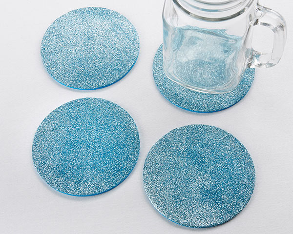Blue Glitter Coasters