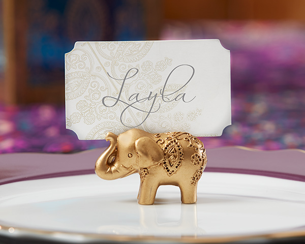 Lucky Golden Elephant Place Card Holders (Set of 6)