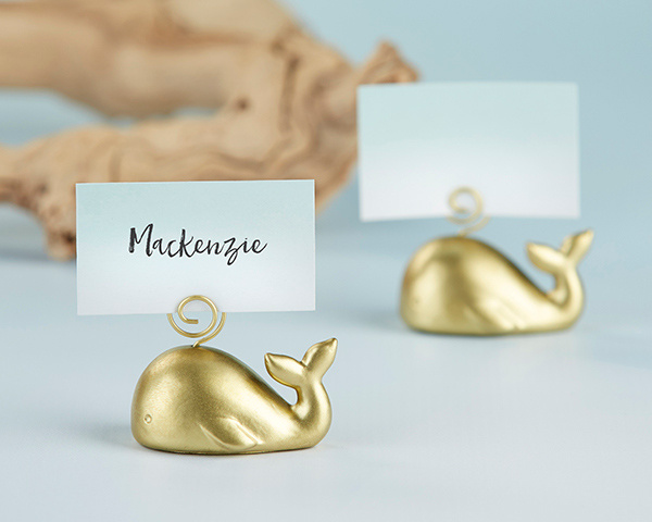 Gold Whale Place Card Holder (Set of 6)