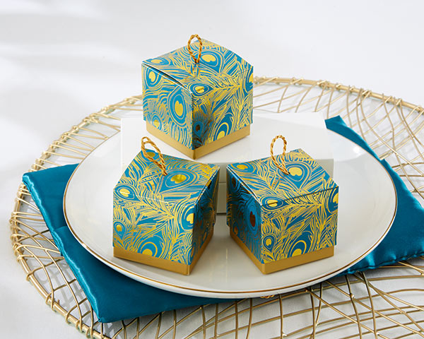 Feathers Foil Favor Boxes (Set of 24)