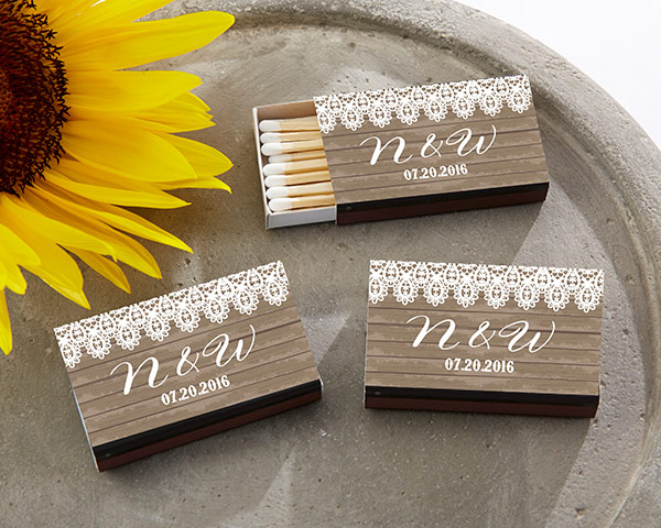 Personalized Black Matchboxes - Country (Set of 50)