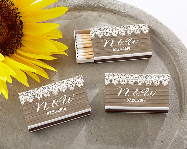Personalized White Matchboxes - Country (Set of 50)