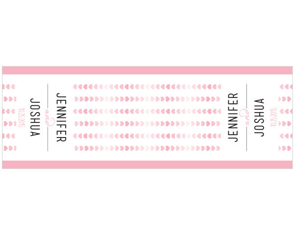 Personalized Pink Hearts Table Runner