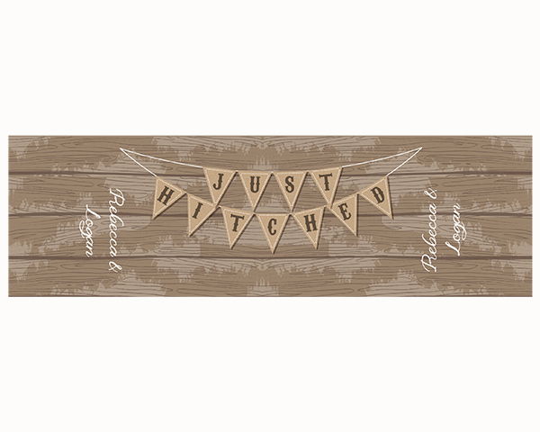 Personalized Table Runner - "Just Hitched"