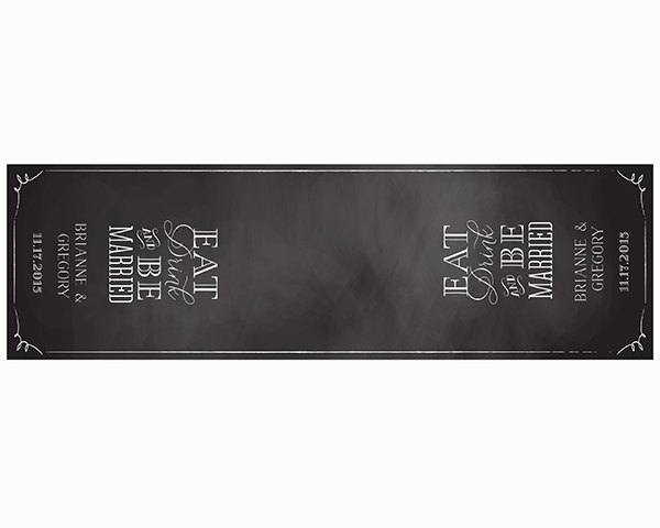 Personalized Chalkboard Table Runner - "Eat, Drink & Be Married"