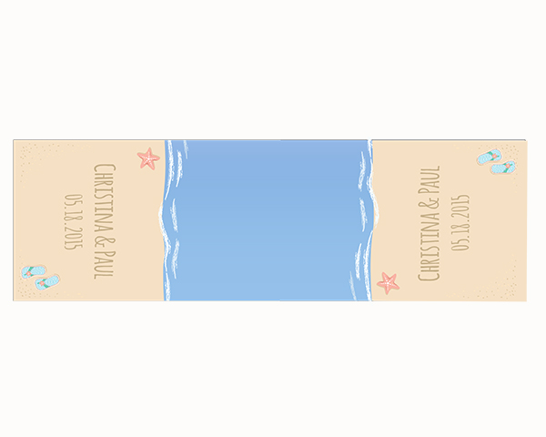 Personalized Beach Table Runner - Flip Flops and Starfish