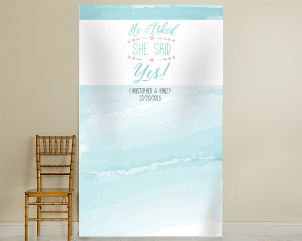 Personalized Photo Backdrop � He Asked, She Said Yes