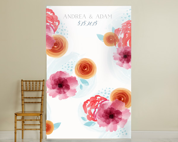Personalized Photo Backdrop - Botanical Floral