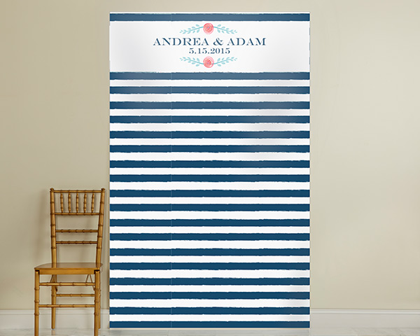 Personalized Photo Backdrop - Botanical Stripe