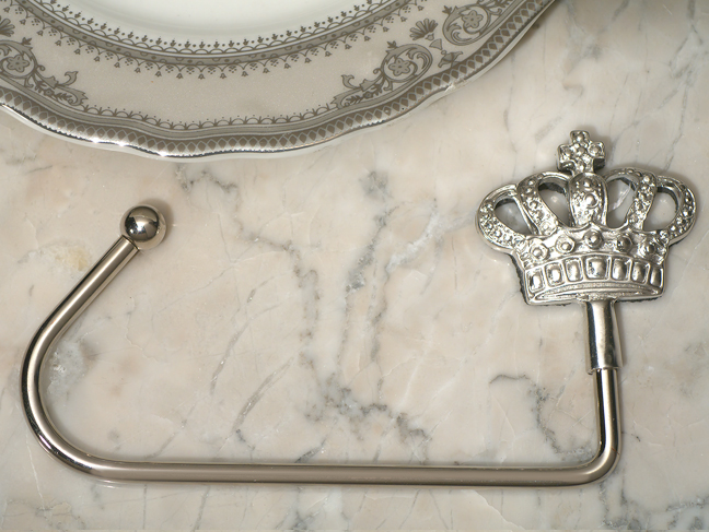 Silver Royal Crown bag holder