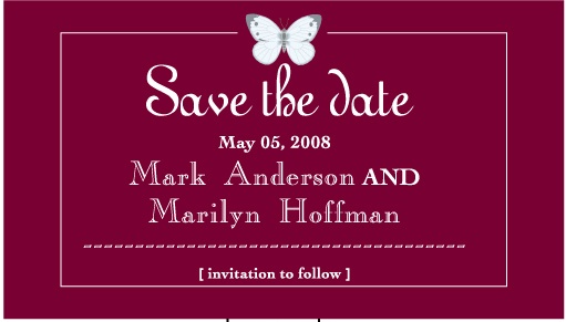 Butterfly Design Save The Date Magnets