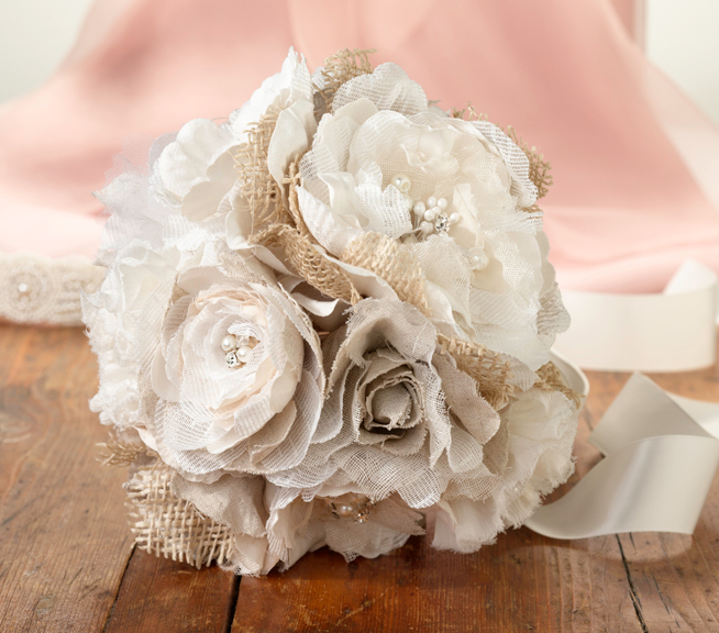 Burlap and Flower Bouquet
