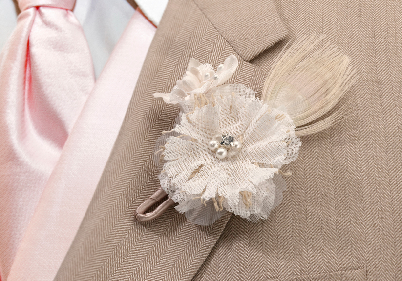 Burlap Boutonniere