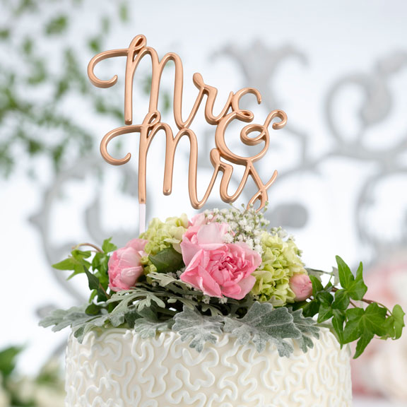 Gold Mr. & Mrs. Cake Topper