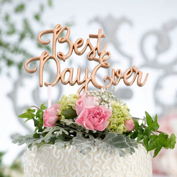 Best Day Ever Gold Cake Topper