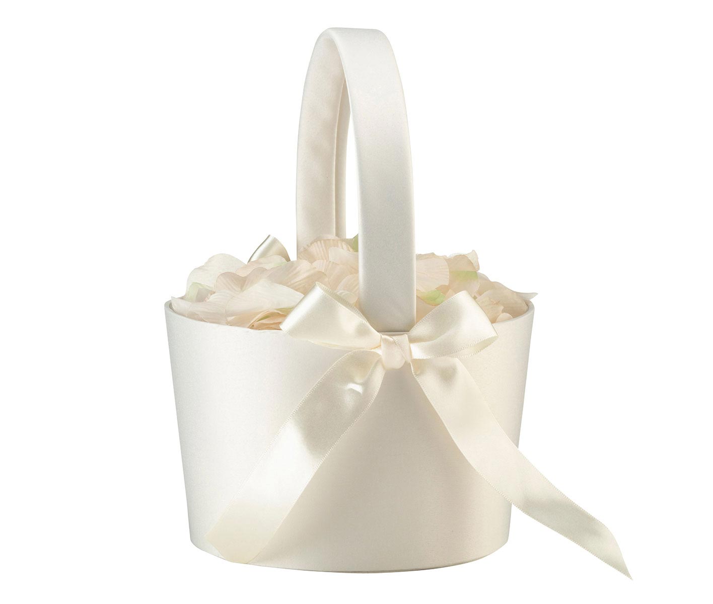 Large Cream Flower Girl Basket