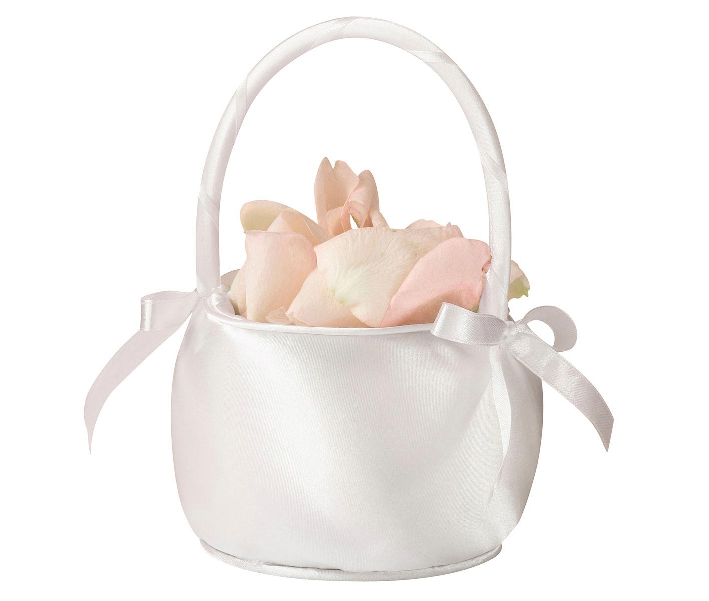 Off White Satin Flower Girl Basket
