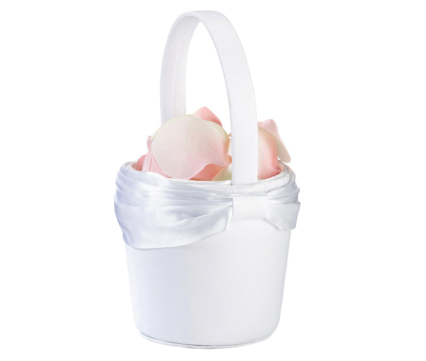 White Sash Flower Basket