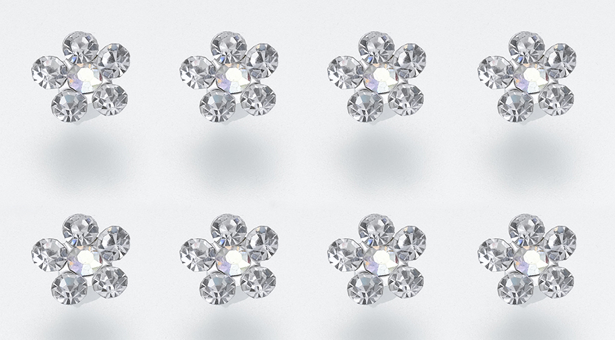 Rhinestone Flower Bouquet Picks (Set of 8)